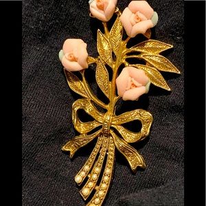 Vintage rose brooch